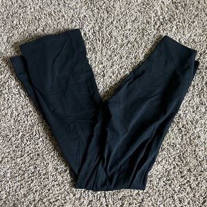 High Waisted Black Cotton Flared Boot Cut Leggings